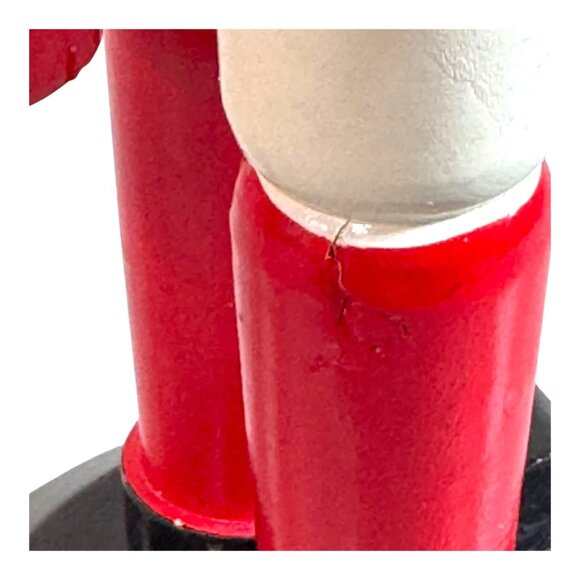 Vintage Wooden Red & Black Handcrafted Nutcracker Figurine Toy Soldier 14" - Picture 3 of 10